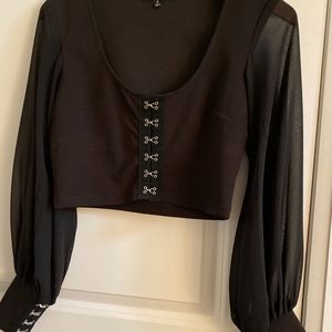 BLACK CORSET FASHION NOVA TOP